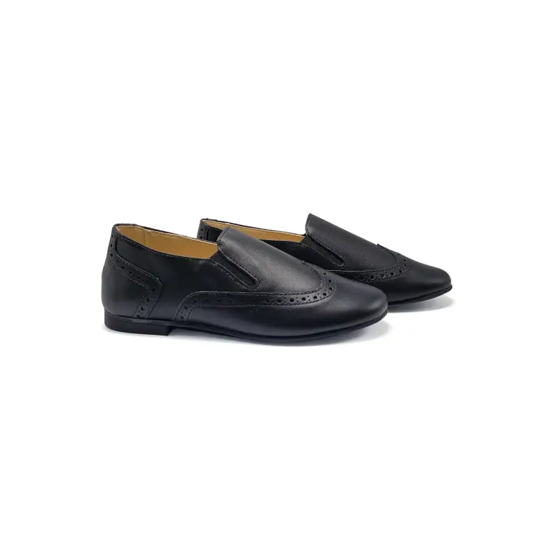 Andanines Black Coal Wingtip Smoking Slip On