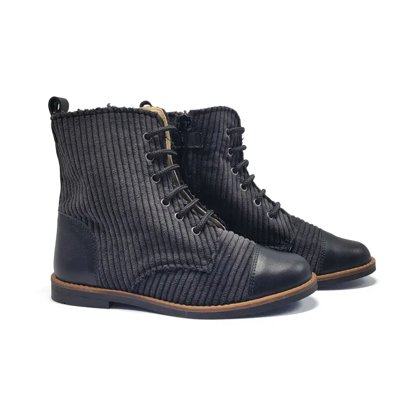 Andanines Black Corduroy Bootie