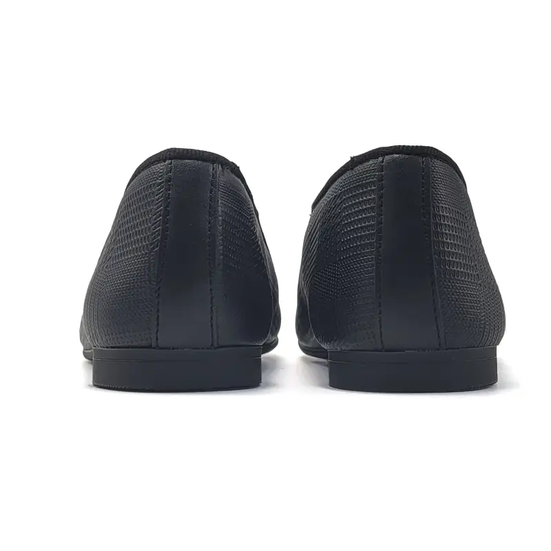 Andanines Black Leather Houndstooth Print Smoking Slip On 182447 - Image 3