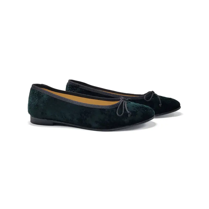Andanines Green Floral Ballet Flat