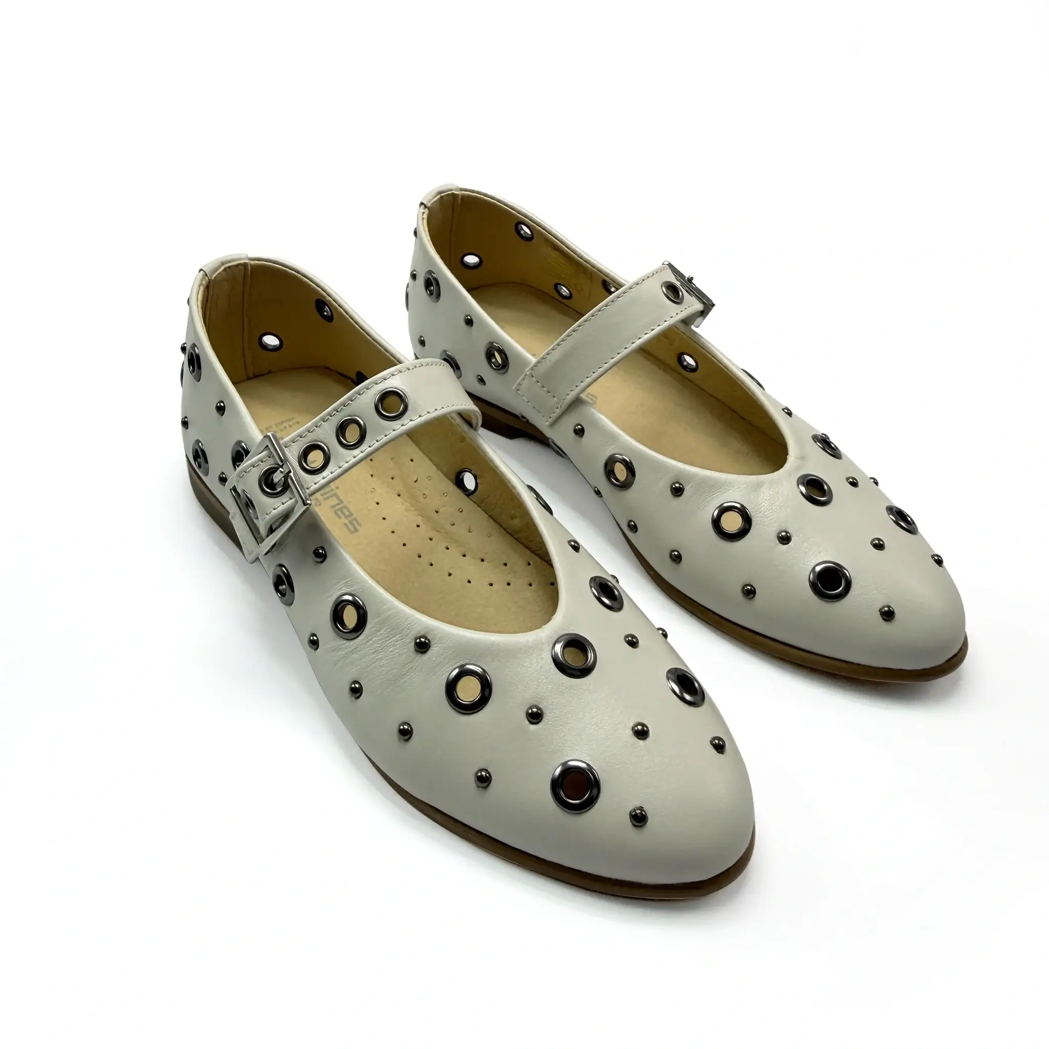 Andanines Ivory Mary Jane Flat - Image 3