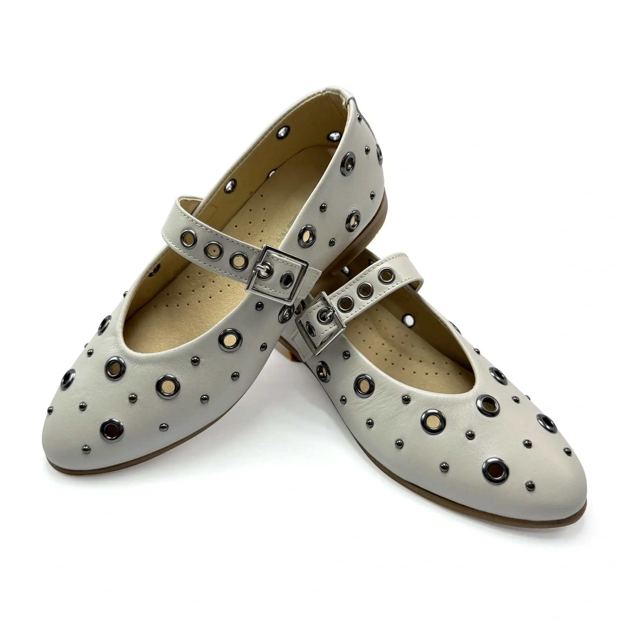 Andanines Ivory Mary Jane Flat - Image 4