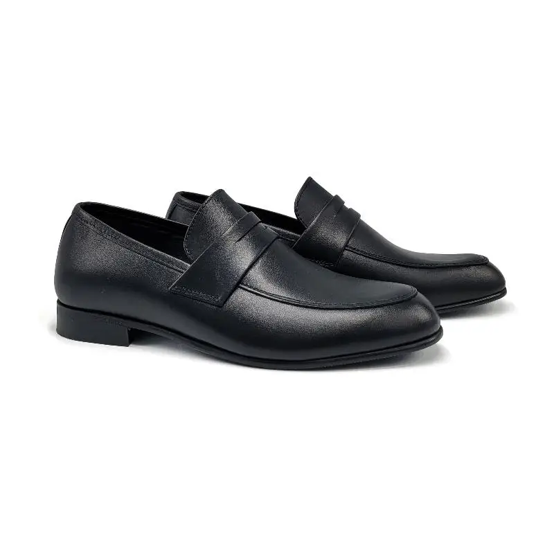 Andanines Jet Black Penny Slip On Dress Shoe 171680