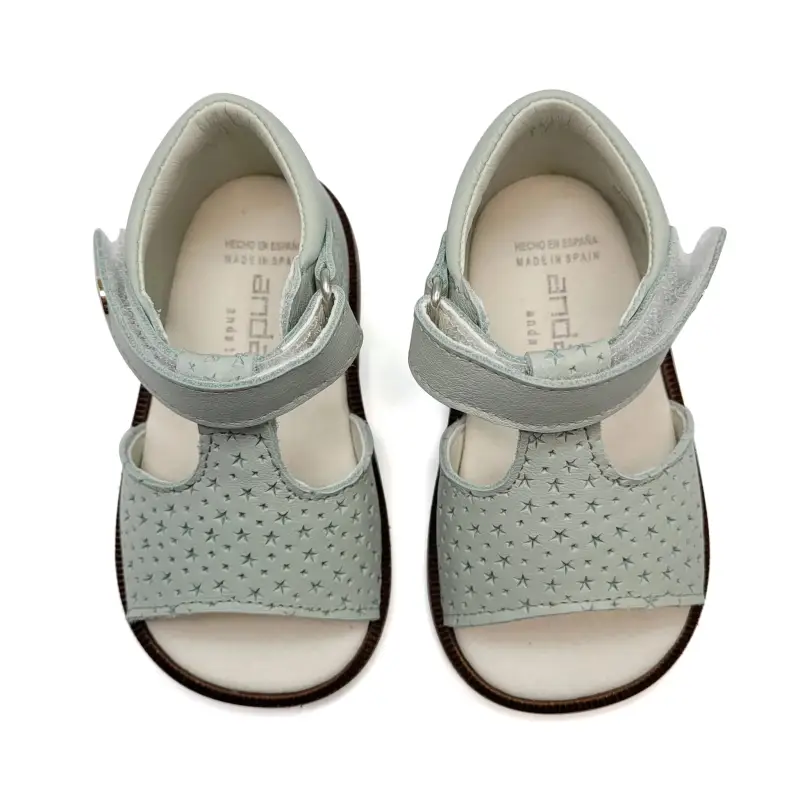 Andanines Mint Star Imprint Velcro Baby Sandal - Image 2