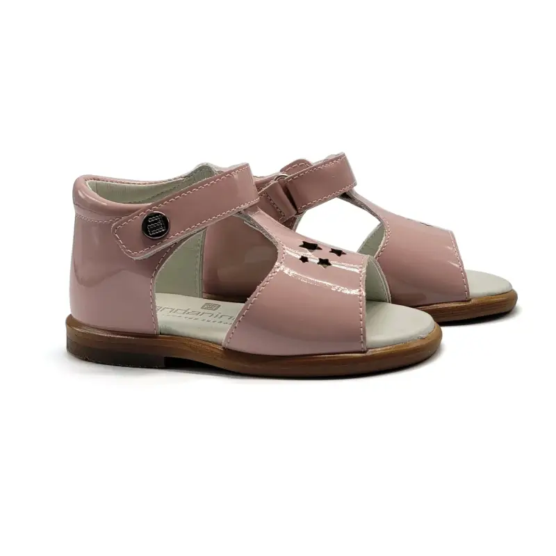Andanines Pink Stars Velcro Baby Sandal