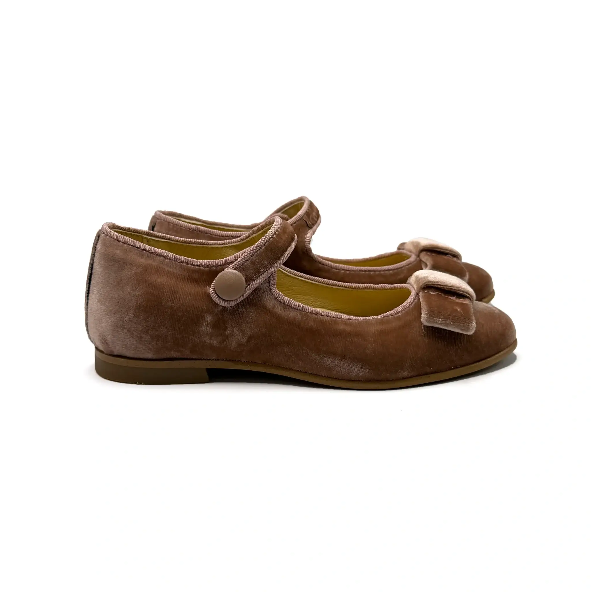 Andanines Pink Velvet Bow Mary Jane