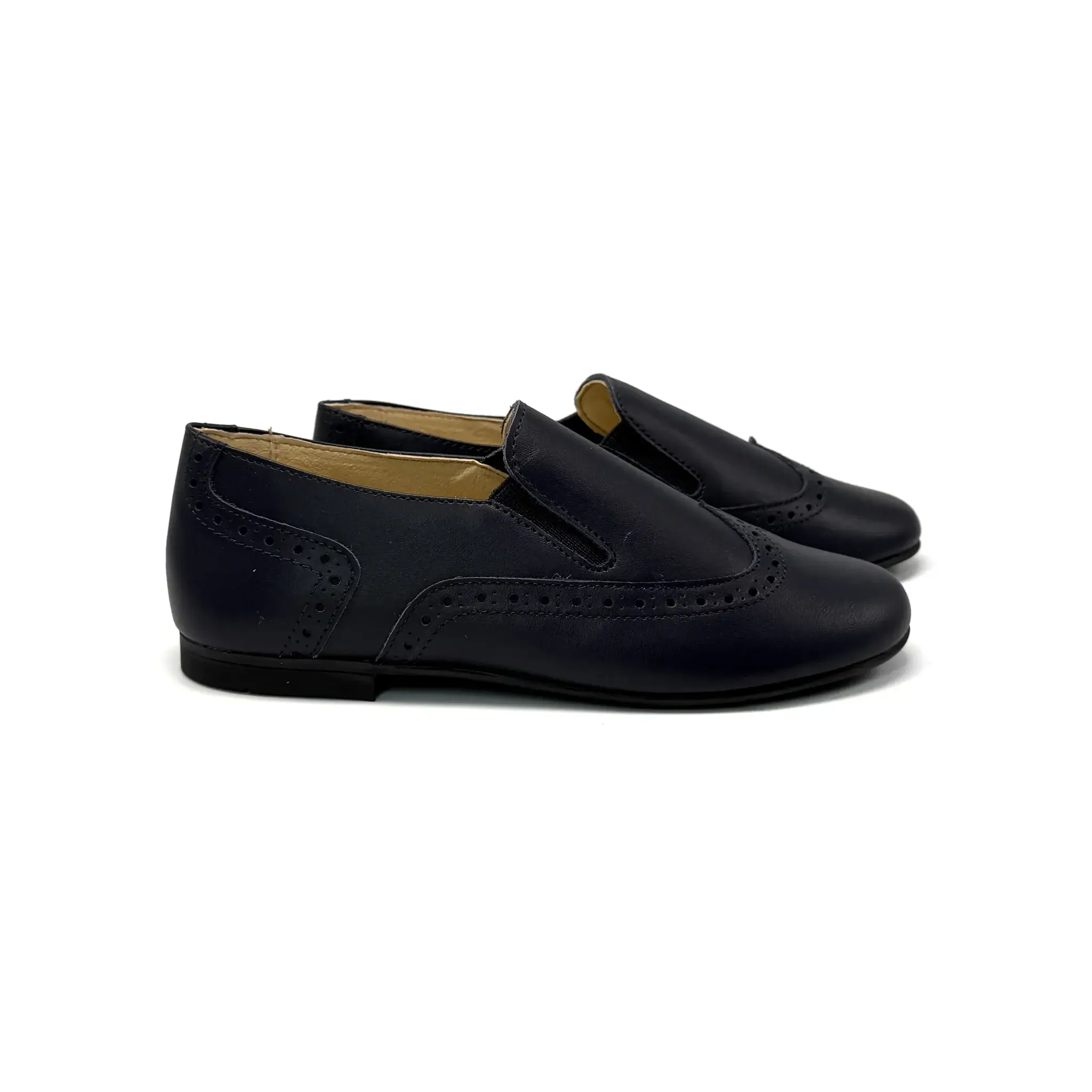 Andanines Premier Marine Navy Wingtip Smoking Slip On