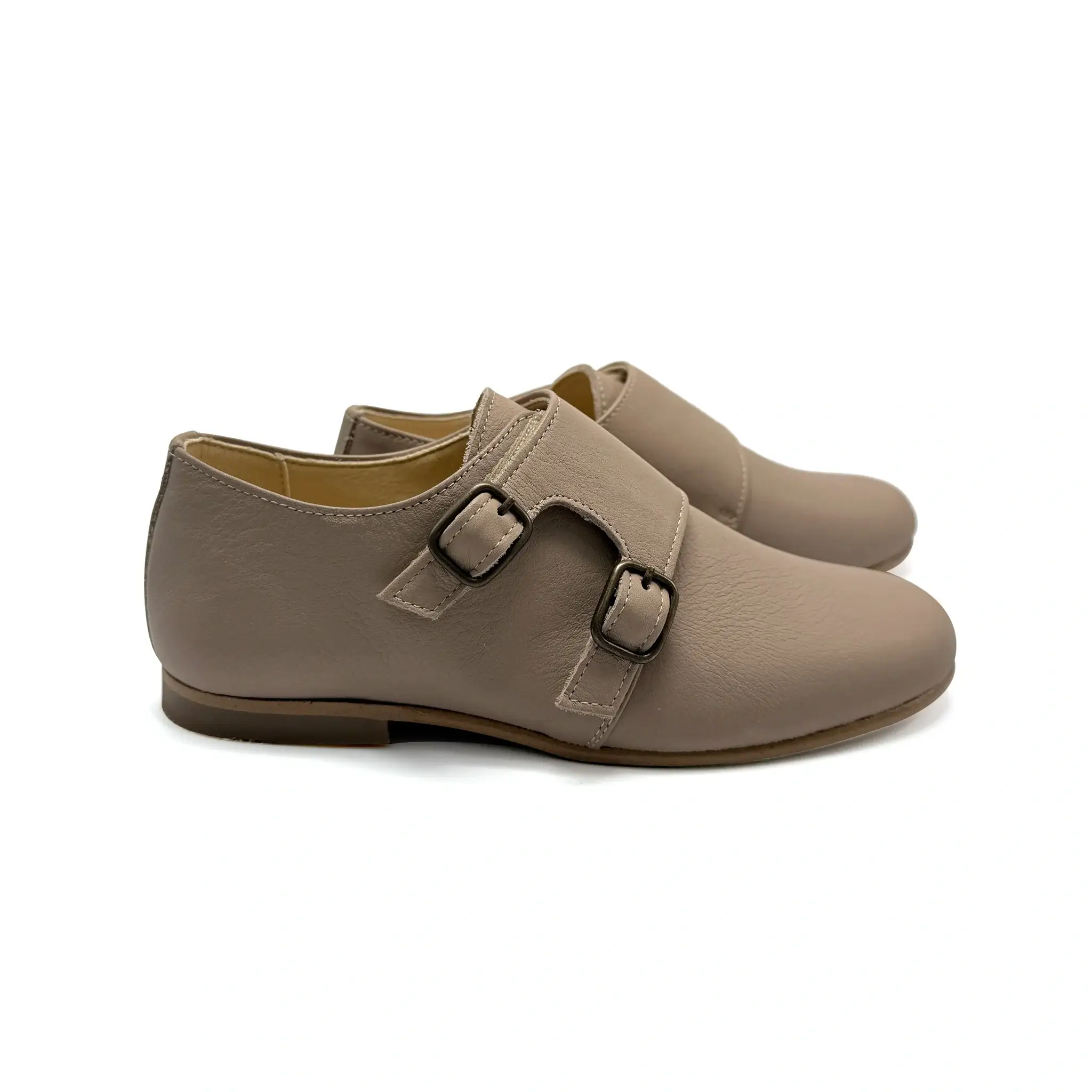 Andanines Taupe Velcro Monk Dress Shoe