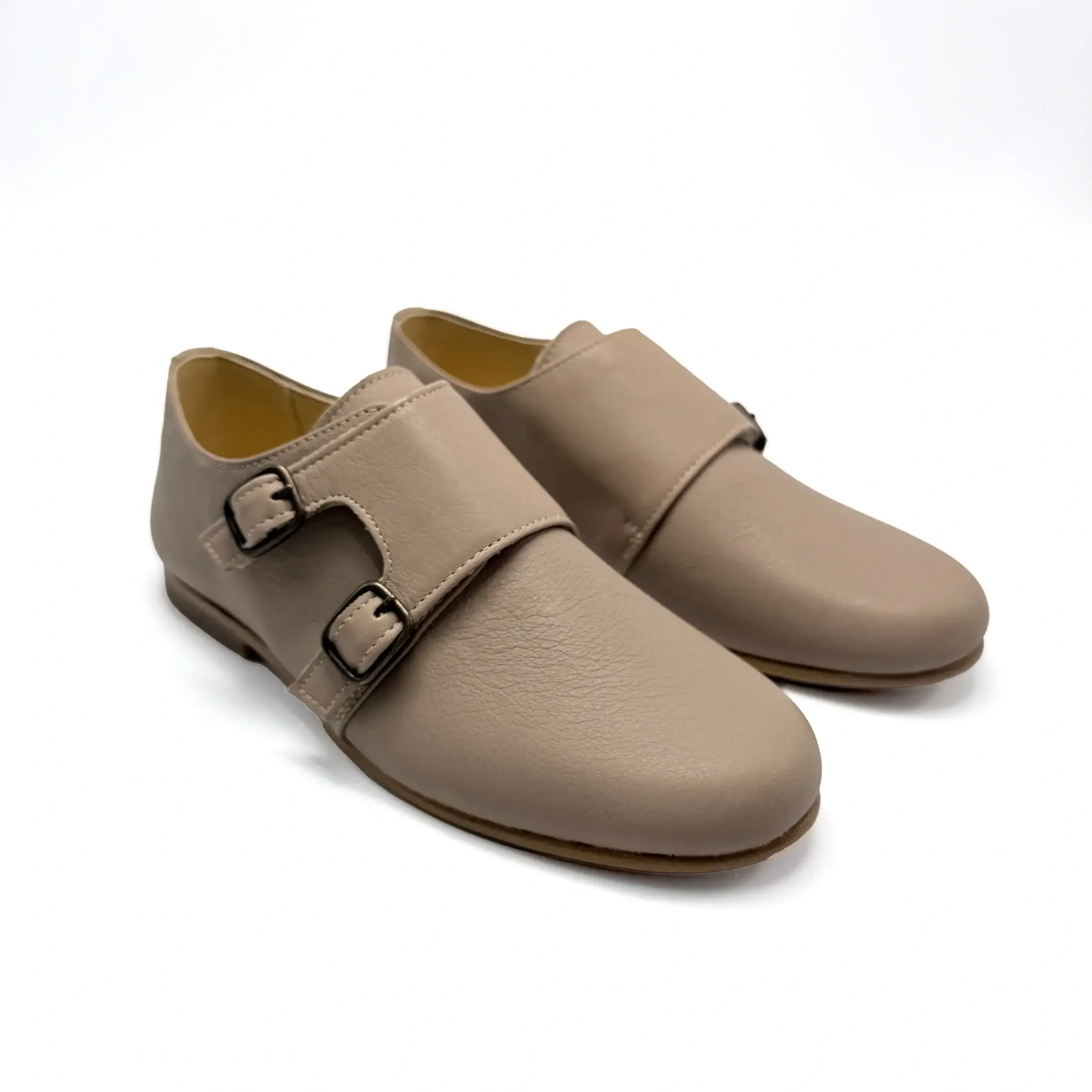 Andanines Taupe Velcro Monk Dress Shoe - Image 4