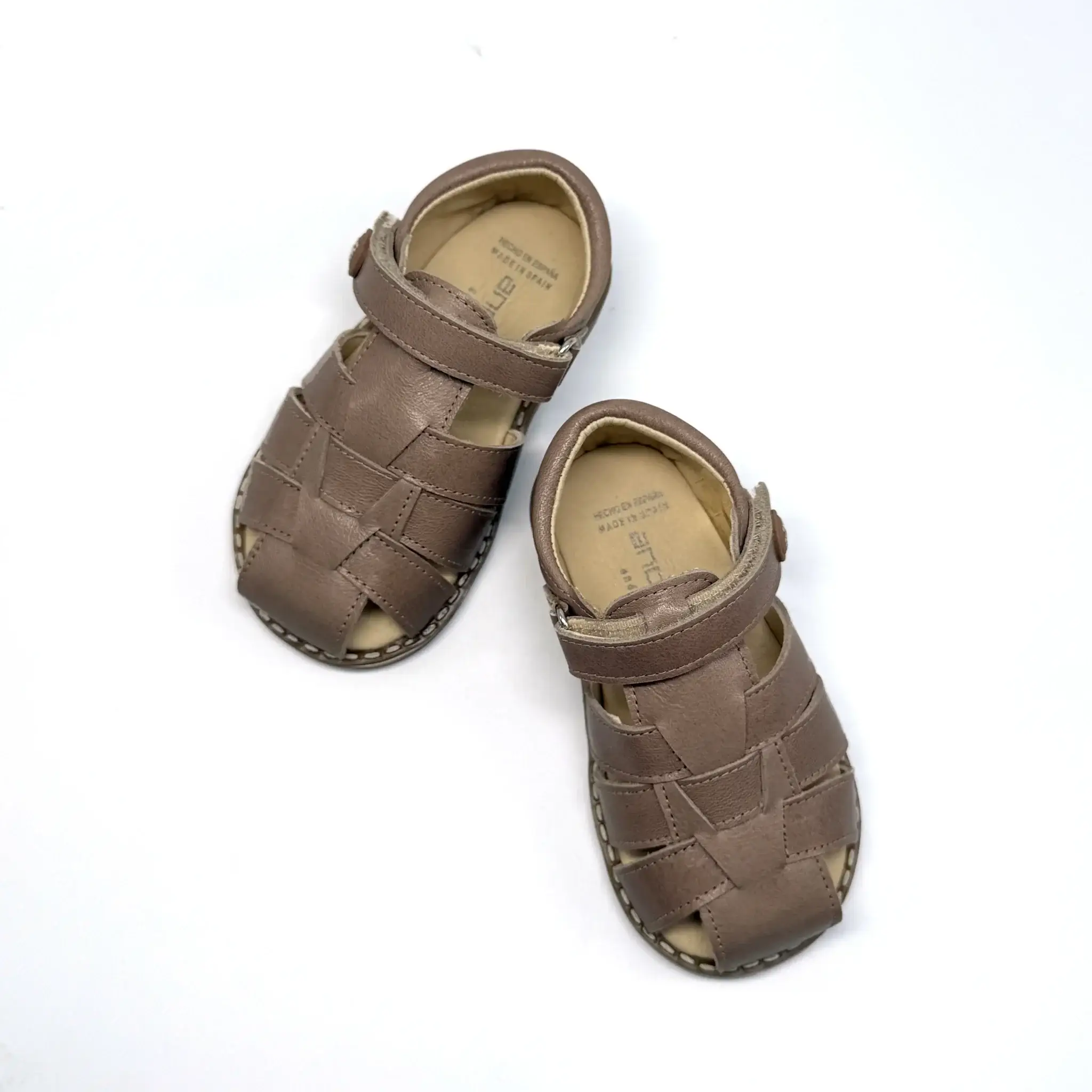 Andanines Taupe Woven First Walker Sandal - Image 3