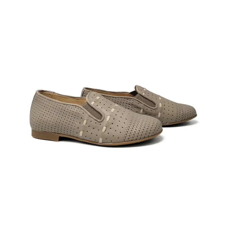 Andanines Taupe Woven Smoking Shoe