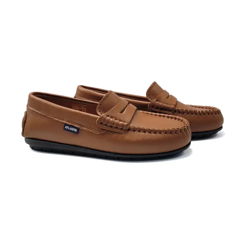Atlanta Mocassin Amber Brown Penny Loafer