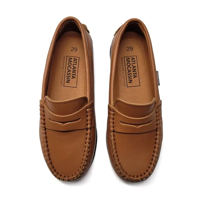 Atlanta Mocassin Amber Brown Penny Loafer - Image 2
