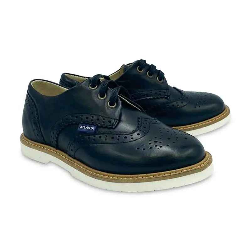 Atlanta Mocassin Black Leather Lace Oxford