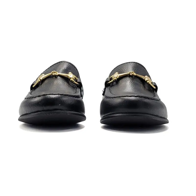 Atlanta Mocassin Black Little Grain Buckle Loafer 19014 - Image 4