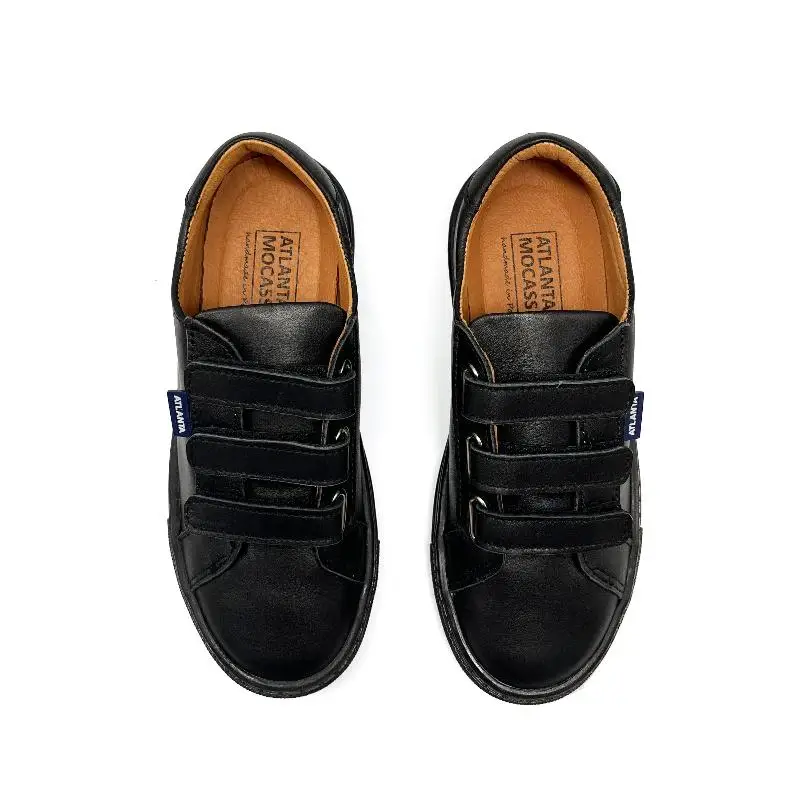 Atlanta Mocassin Black Velcro Sneaker - Image 2