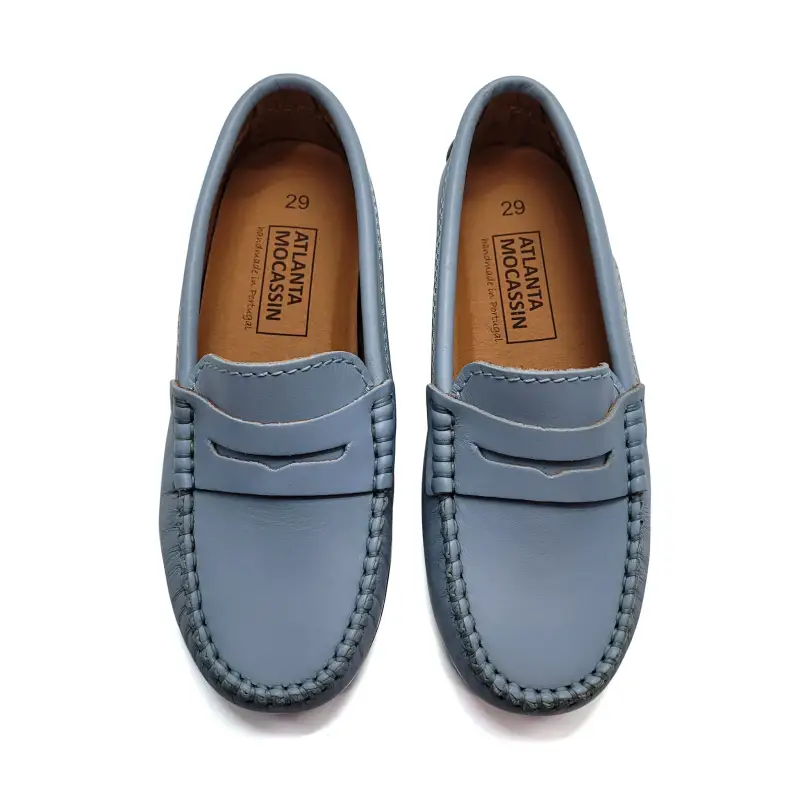 Atlanta Mocassin Blue Sky Smooth Penny Loafer - Image 2