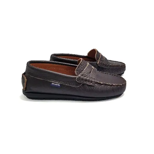 Atlanta Mocassin Brown Grain Leather Penny Loafer
