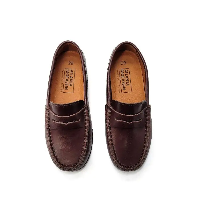 Atlanta Mocassin Brown Sierra Penny Loafer - Image 2