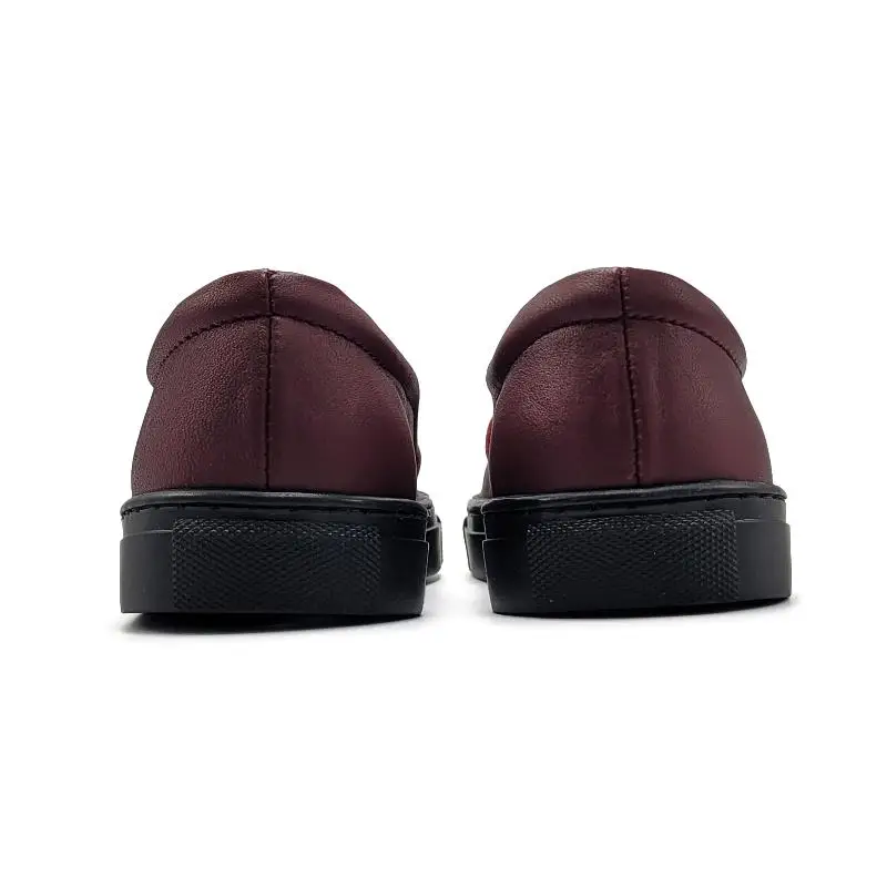 ATLANTA MOCASSIN Burgundy Heart Slip On Sneaker 18426 - Image 4