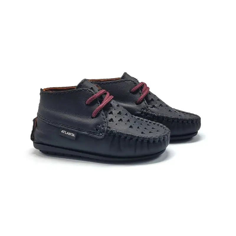 Atlanta Mocassin Burgundy Hearts Bootie