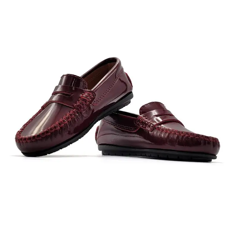 Atlanta Mocassin Burgundy Patent Penny Loafer - Image 2