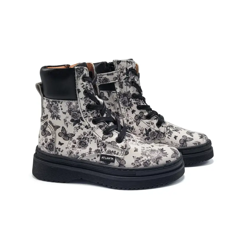 Atlanta Mocassin Butterfly Print Boot