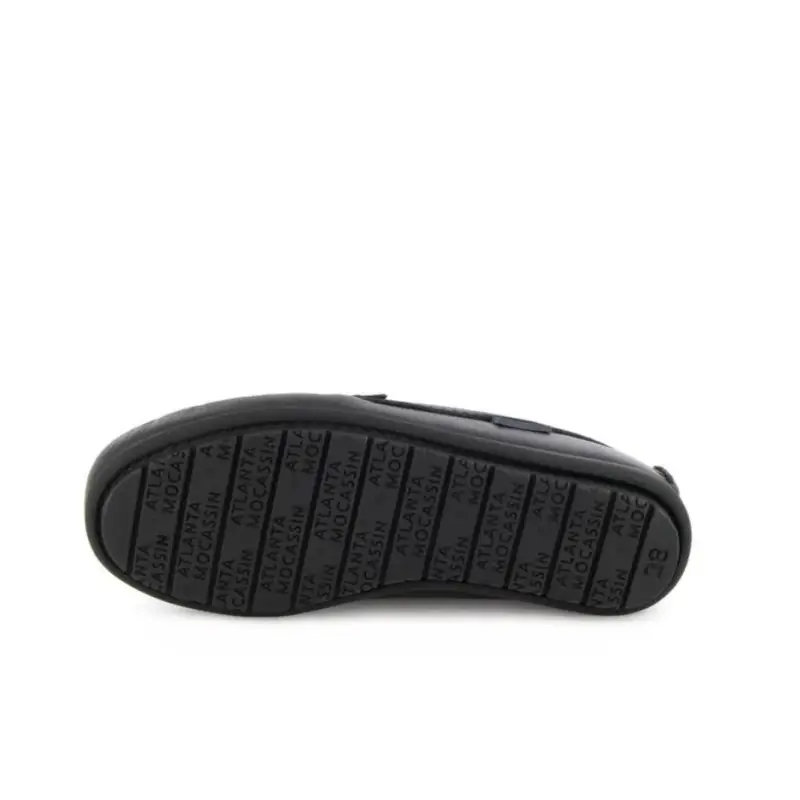 Atlanta Mocassin Classic Black Leather Unisex Penny Loafer - Image 4