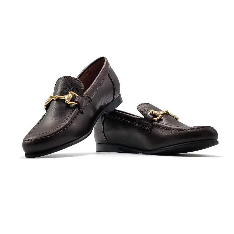 Atlanta Mocassin Dark Brown Buckle Loafer 19014 - Image 2