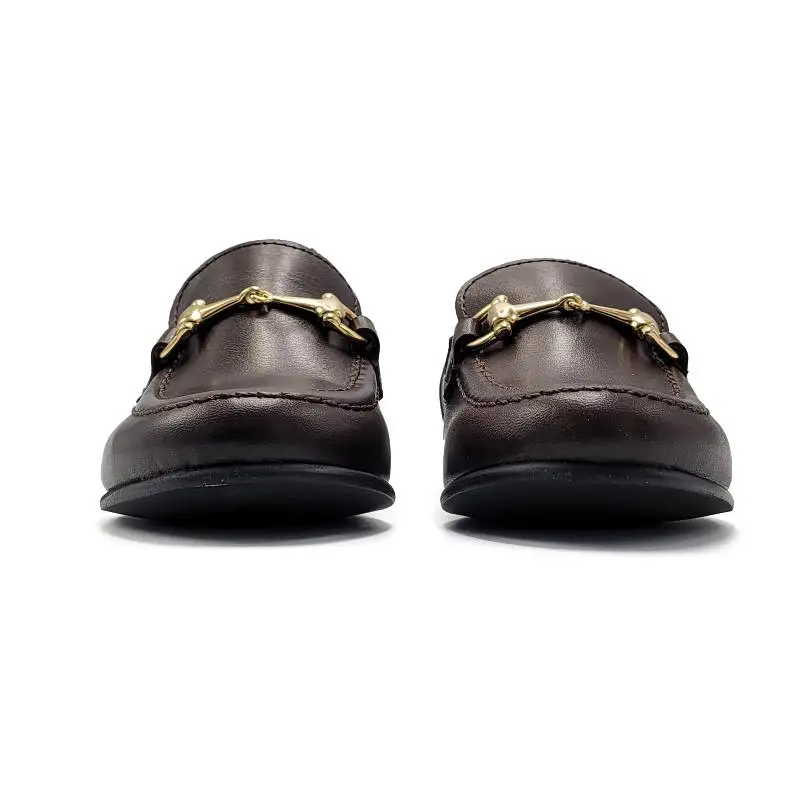 Atlanta Mocassin Dark Brown Buckle Loafer 19014 - Image 3