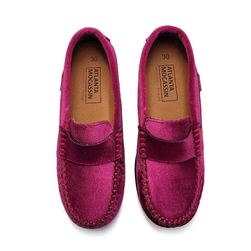 Atlanta Mocassin Fuschia Velvet Penny Loafer - Image 3