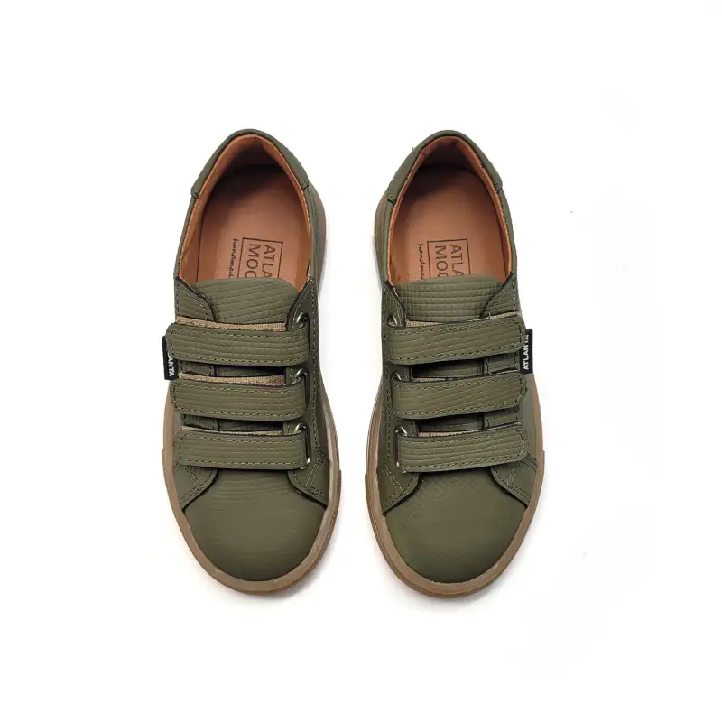 Atlanta Mocassin Green Earth Gomatti Velcro Sneaker - Image 2