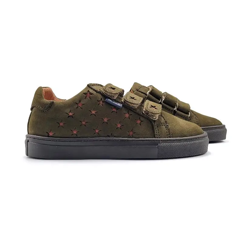 Atlanta Mocassin Green Nubuk Velcro Sneaker 104