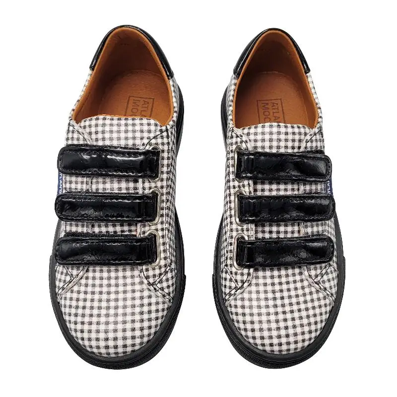 Atlanta Mocassin Rosalia Black Print Triple Velcro Sneaker - Image 2