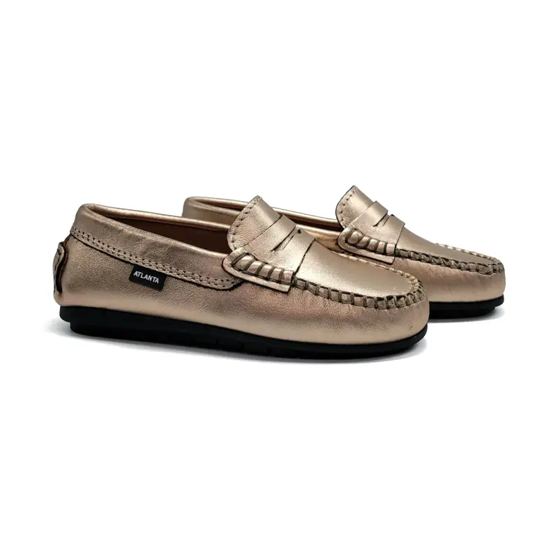 Atlanta Mocassin Rose Gold Penny Loafer