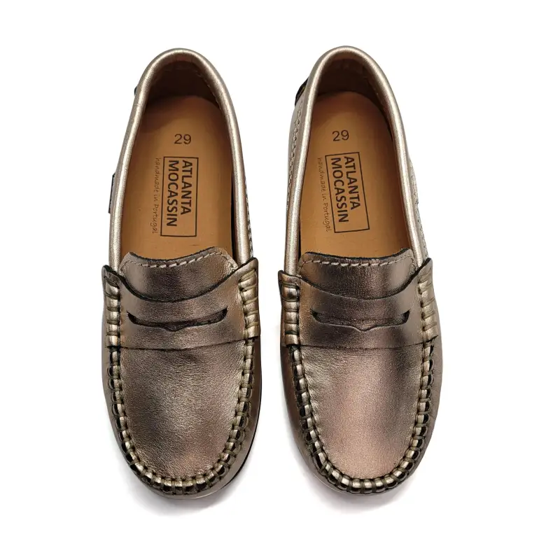 Atlanta Mocassin Rose Gold Penny Loafer - Image 2