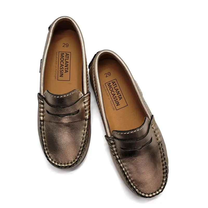 Atlanta Mocassin Rose Gold Penny Loafer - Image 3