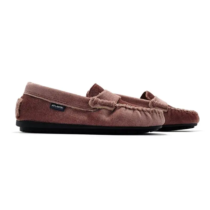 Atlanta Mocassin Rose Velvet Penny Loafer