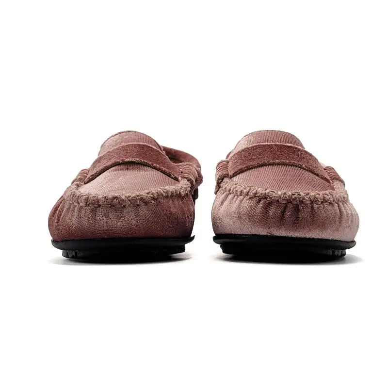 Atlanta Mocassin Rose Velvet Penny Loafer - Image 3