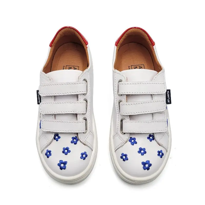 Atlanta Mocassin Royal Flowers 3 Strap Velcro Sneakers 523 - Image 3