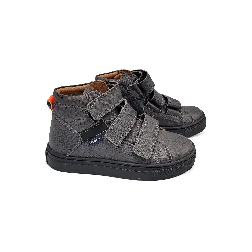 Atlanta Mocassin Safiano Grey Velcro Hi Top Sneaker