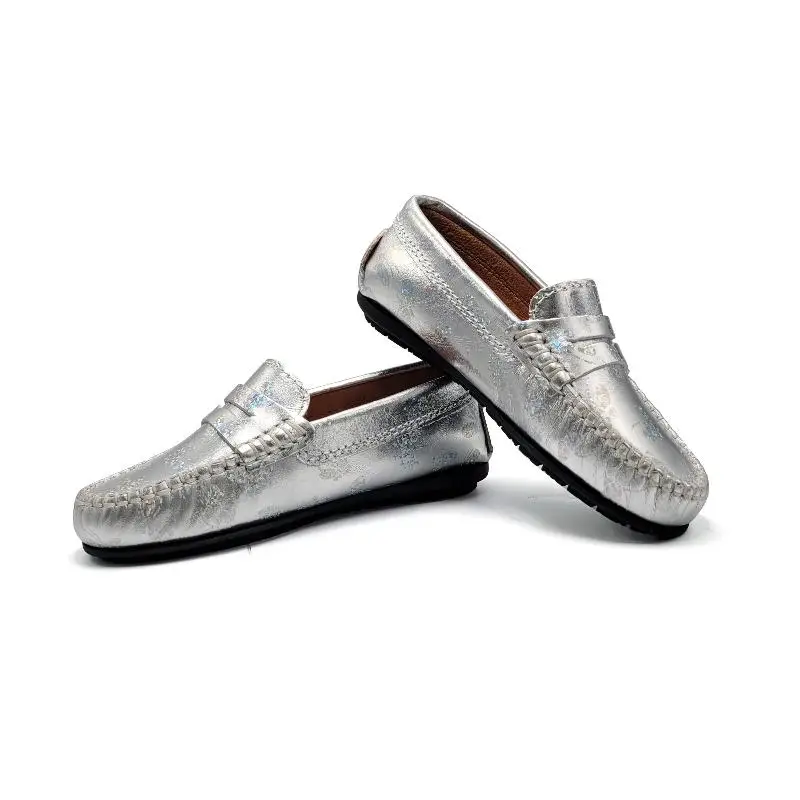 Atlanta Mocassin Silver Metallic Butterfly Loafer - Image 3