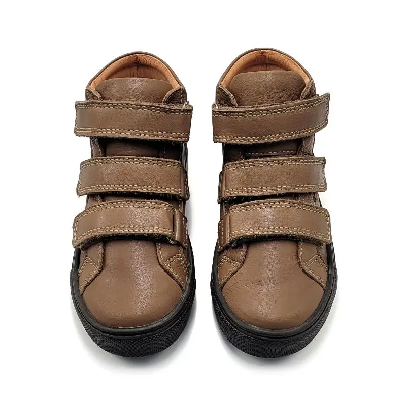 Atlanta Mocassin Taupe Three Strap High Top Sneaker 021 - Image 2