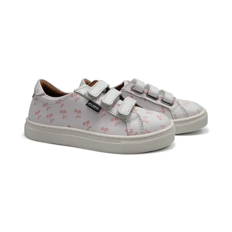 Atlanta Mocassin White Cherry Velcro Sneaker