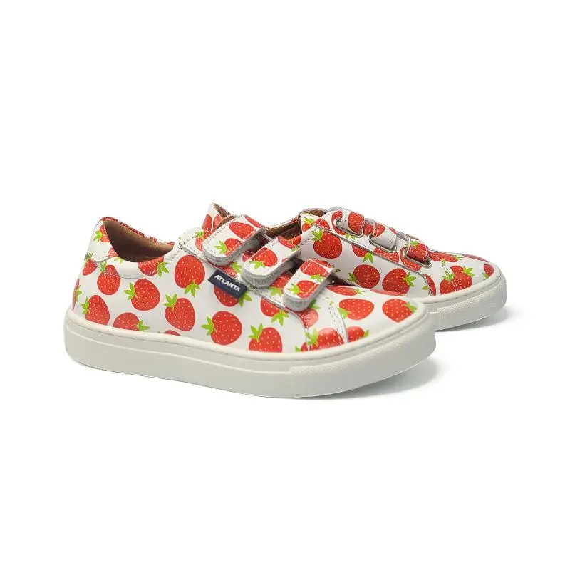 Atlanta Mocassin White Strawberry Velcro Sneaker