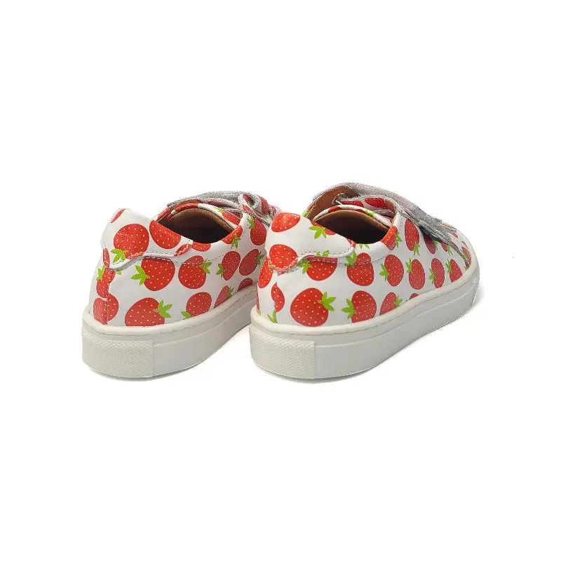 Atlanta Mocassin White Strawberry Velcro Sneaker - Image 3