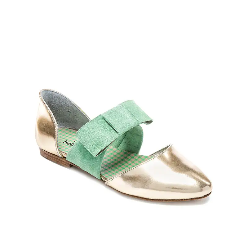 Bellusa Guggy Gold Green Bow