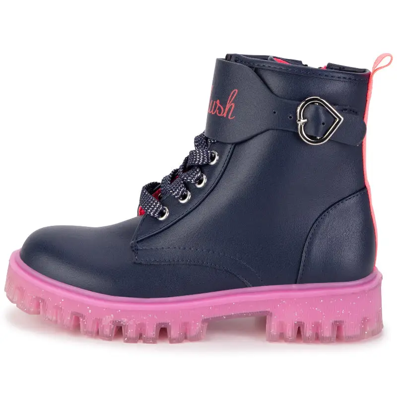 Billie Blush Navy Pink Combat Boot U19336 - Image 5
