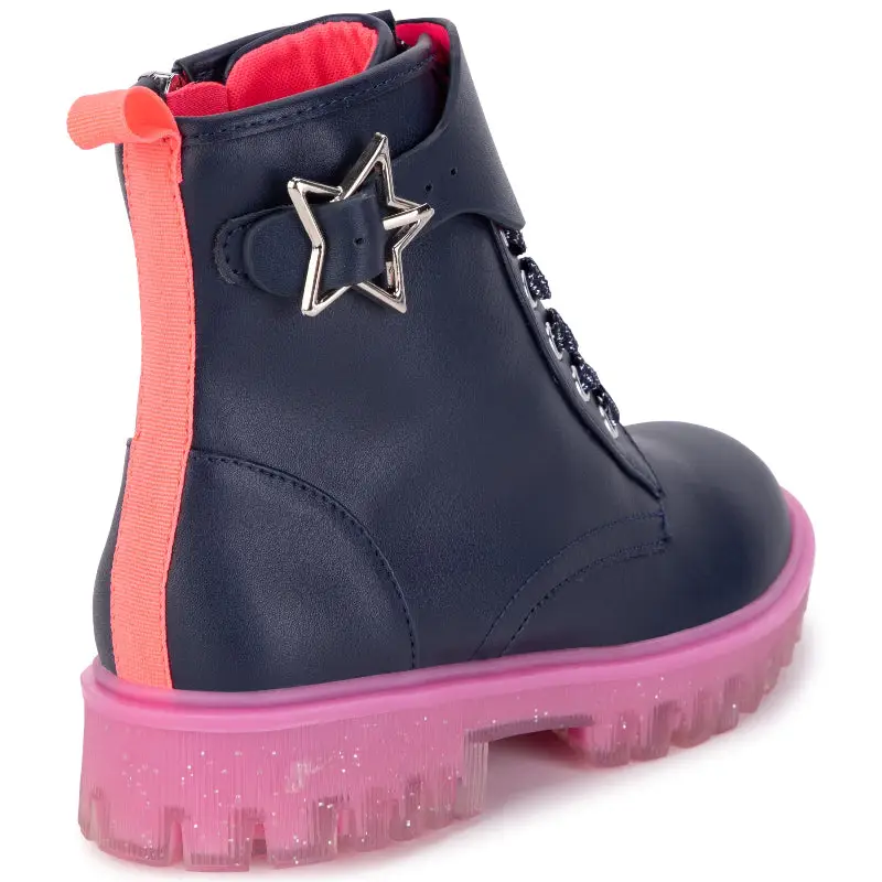Billie Blush Navy Pink Combat Boot U19336 - Image 7