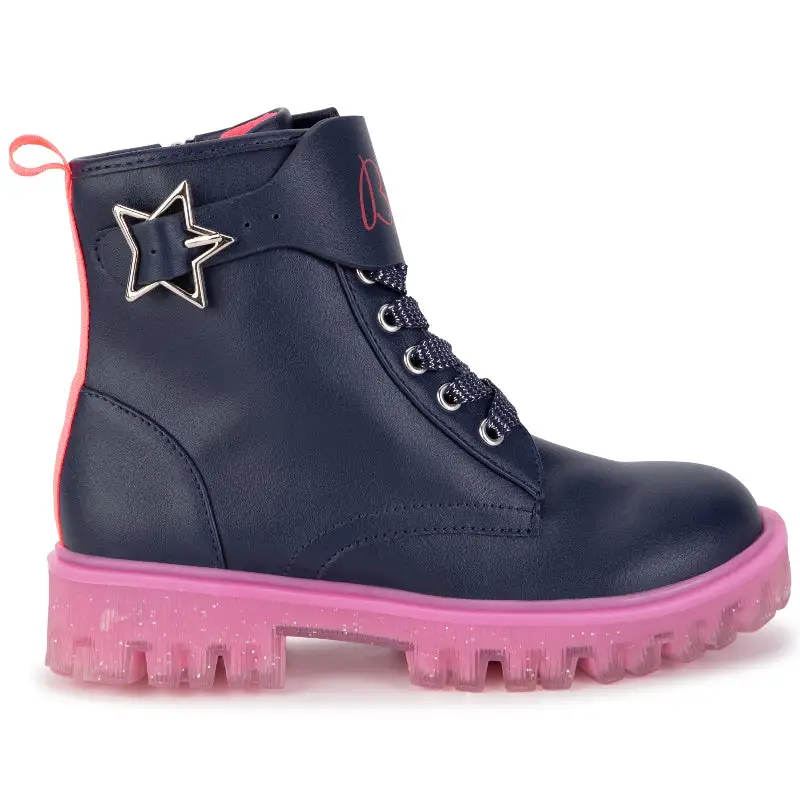 Billie Blush Navy Pink Combat Boot U19336 - Image 8